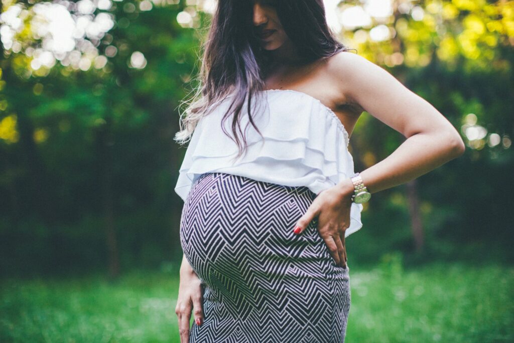 Pregnant woman standing